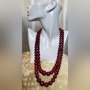 Merlot Double Layer Vintage Bead Necklace